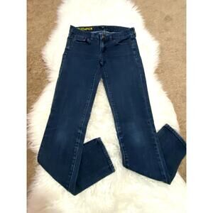 J. Crew‎ Toothpick Womens Jeans 5 Pockets Belt Loops Denim Dark Wash Size 25